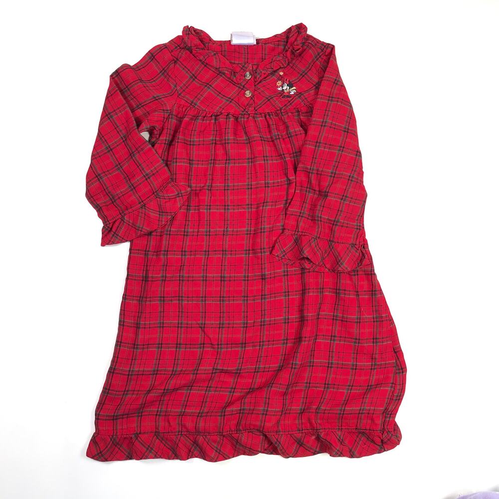 DISNEY'S MINNIE MOUSE WINTER FLANNEL PAJAMA DRESS SIZE 3/4